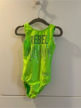 Zone Neon Green Gymnastics Leotard “Rebel” Size YS